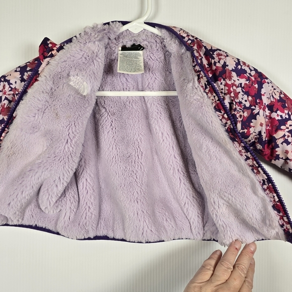 The North Face Kids Floral Soft Lining Zip Jacket Pink and Purple Size 6-12month - Picture 8 of 16